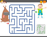 maze game with boy and dog