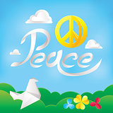 Hippie peace symbol on a nature background