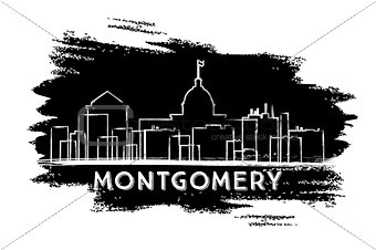 Montgomery Skyline Silhouette. Hand Drawn Sketch.
