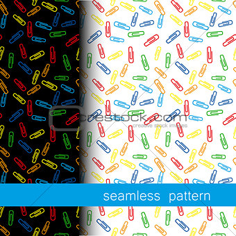set of seamless pattern with Clerical clip. vector