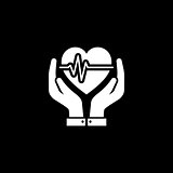 Heart Care Icon. Flat Design.