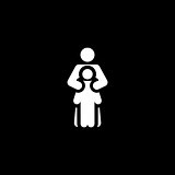Child Life Protection Icon. Flat Design.