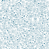 Social Media Blue Seamless Pattern