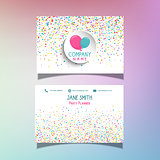 Balloons and confetti business card 