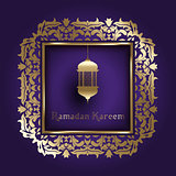 Ramadan background with decorative frame