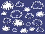 Cloud background in white and blue