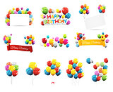 Color Glossy Balloons Mega Set Vector Illustration
