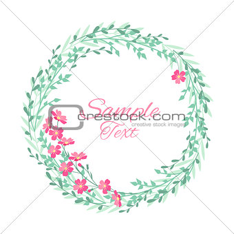 Wreath with grass and flowers