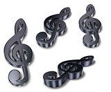 metal clefs on white background - 3d rendering