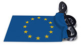 clef symbol and flag of the european union - 3d rendering