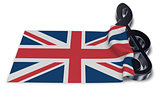 clef symbol and flag of the united kingdom - 3d rendering