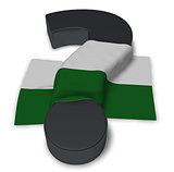 question mark and flag of saxony - 3d illustration