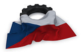 gear wheel and flag of the Czech Republic  - 3d rendering