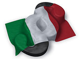paragraph symbol and flag of italy - 3d rendering