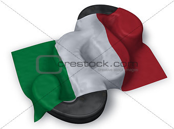 paragraph symbol and flag of italy - 3d rendering