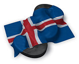 paragraph symbol and flag of iceland - 3d rendering