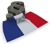 paragraph symbol and flag of france - 3d rendering