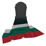 gravestone and flag of bulgaria - 3d rendering