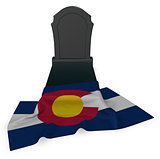gravestone and flag of colorado - 3d rendering