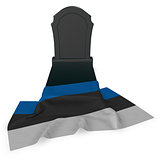 gravestone and flag of estonia - 3d rendering