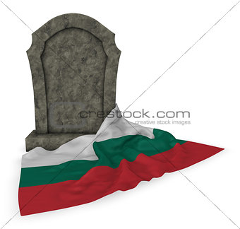 gravestone and flag of bulgaria - 3d rendering
