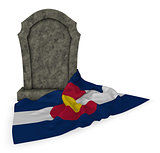gravestone and flag of colorado - 3d rendering
