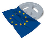 peace symbol and flag of the european union - 3d rendering