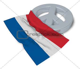 peace symbol and flag of the netherlands - 3d rendering