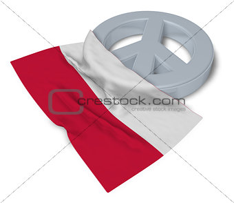 peace symbol and flag of poland - 3d rendering