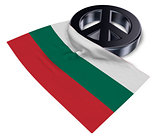 peace symbol and flag of bulgaria - 3d rendering
