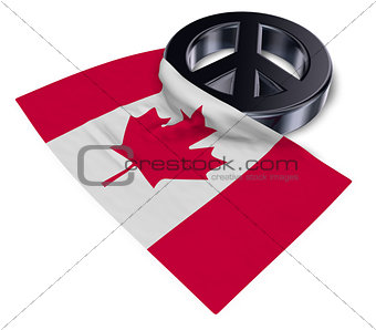 peace symbol and flag of canada - 3d rendering