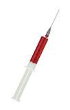 Disposable syringe with liquid