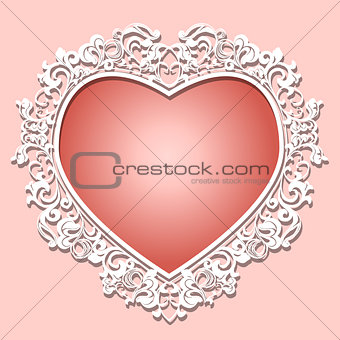 frame heart-shaped paper for picture or photo 