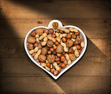 Heart Shaped Bowl with Dried Fruits