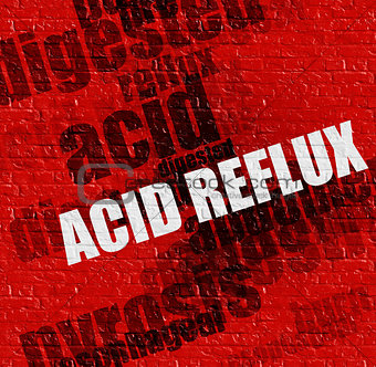 Modern medical concept: Acid Reflux on Red Brick Wall .