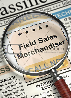 Field Sales Merchandiser Hiring Now. 3D.