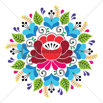 Russian inspired folk art pattern - colorful floral composition