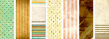 Set of banners with old paper texture and vintage patterns