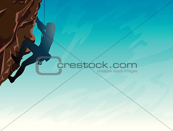 Sport - Rock climber and sky.