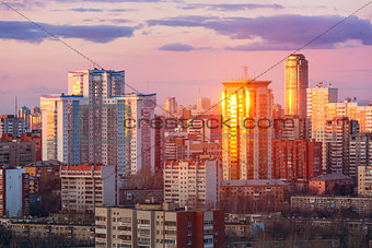 evening view of Yekaterinburg, Russia