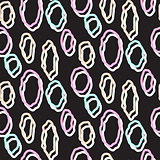 Abstract pastel color rough rings seamless pattern.