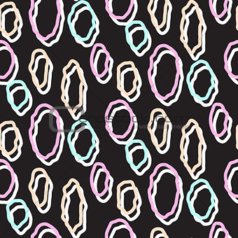 Abstract pastel color rough rings seamless pattern.