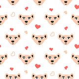 Cute bear pink fun seamless pattern for kids and babies.