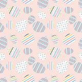 Pastel seamless vector pattern with Easter eggs.