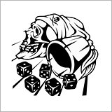 Skull and playing dice
