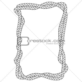 Twisted rope frame - two interlaced ropes square border