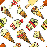 Vector seamless pattern of  colorful ice cream icon.