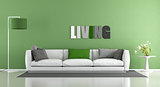 Green modern living room