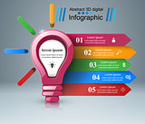 Infographic design. Bulb, Light icon.