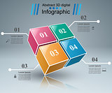 Abstract 3D digital illustration Infographic.